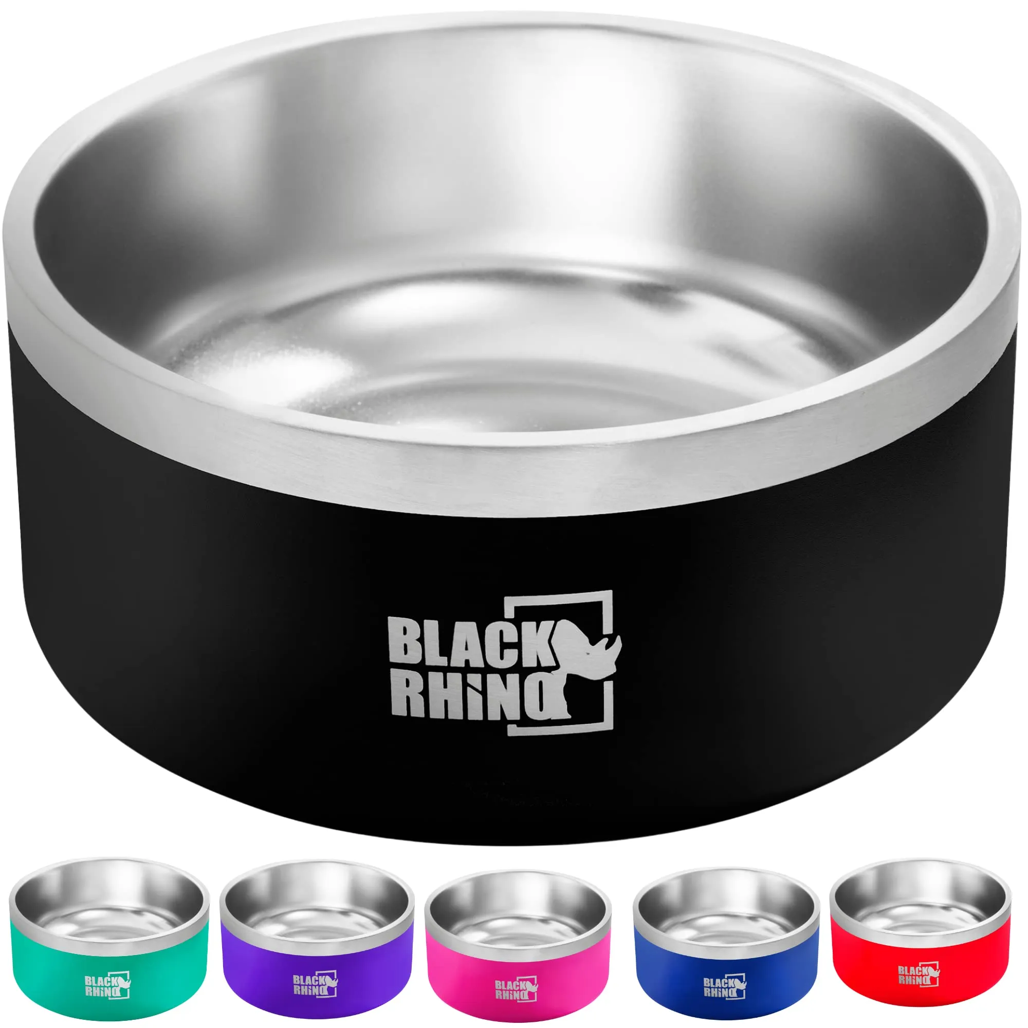 The Dura-Bowl Double Insulated Stainless Steel Food & Water Dog Bowls for Small, Medium, Large Dogs | Non Slip