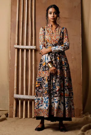 Three Print Kalamkari Cotton Kurta