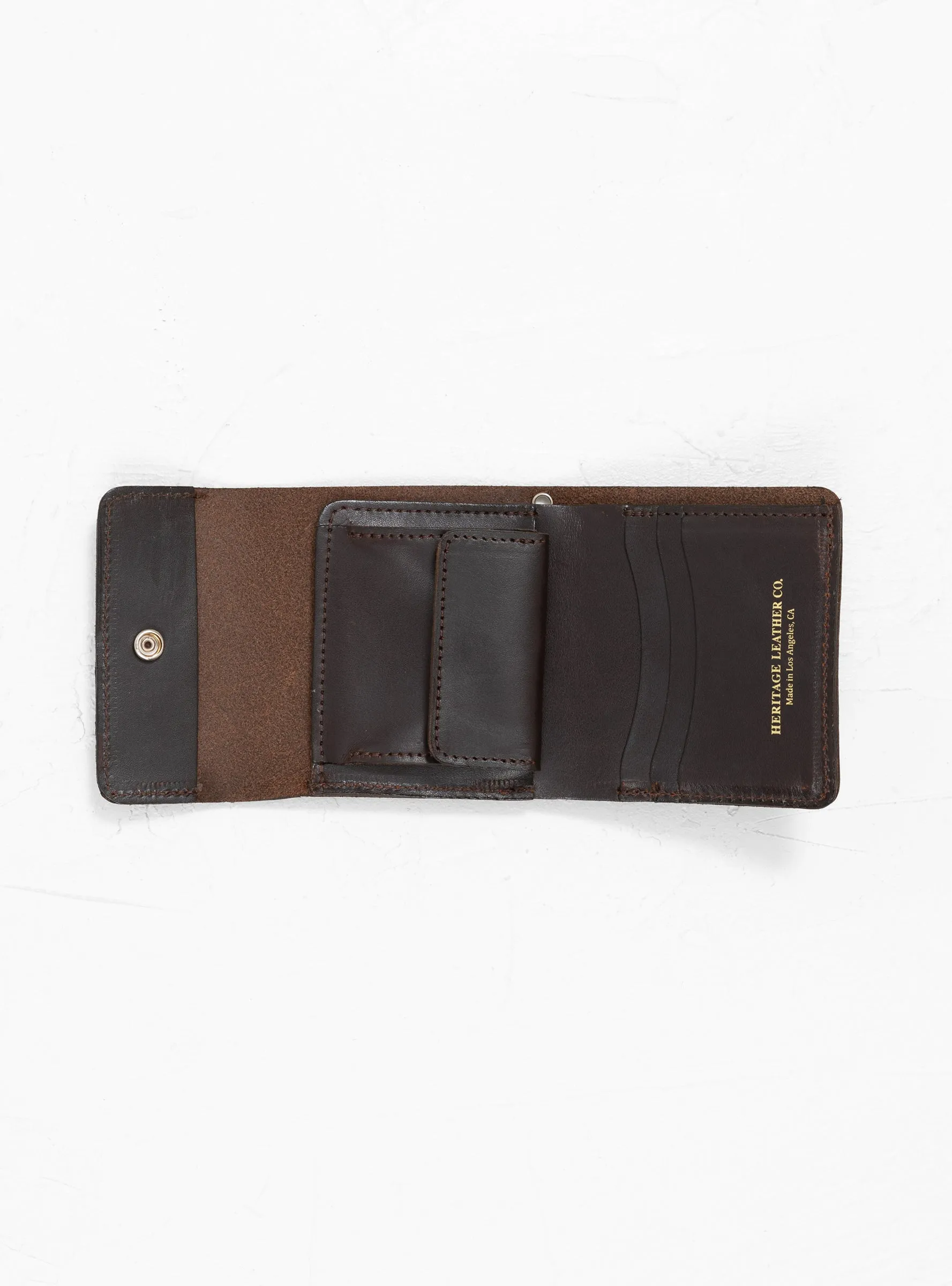 Tri-Fold Latigo Leather Wallet Brown