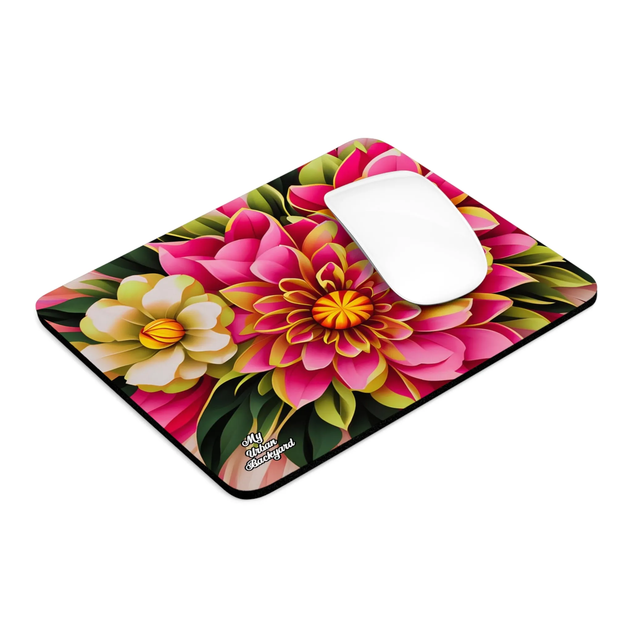 Vibrant Flowers, Computer Mouse Pad - for Home or Office