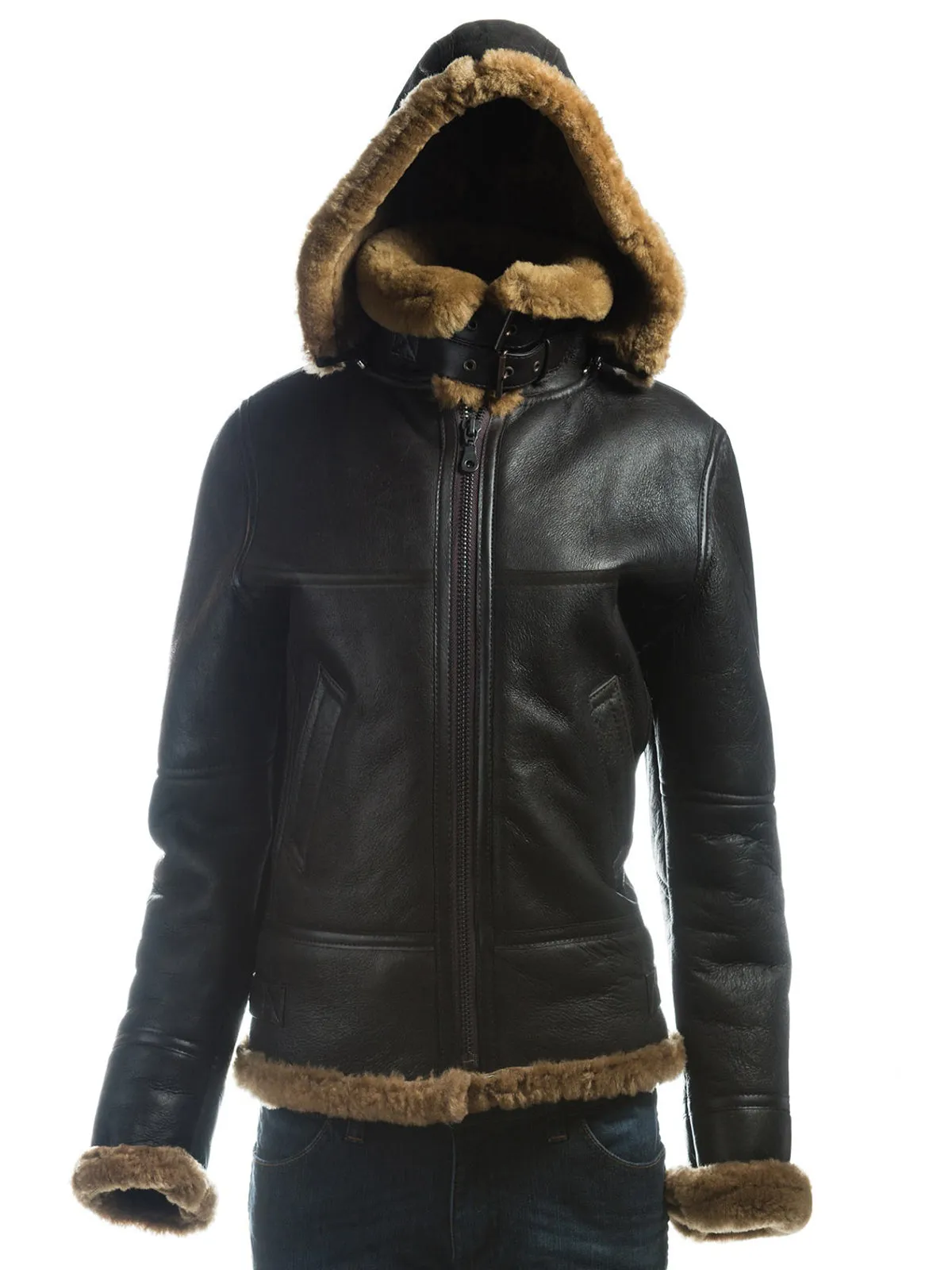 Women B3 Bomber Shearling Leather Jacket